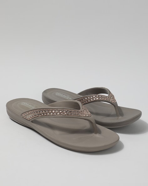 Skechers silver outlet flip flops