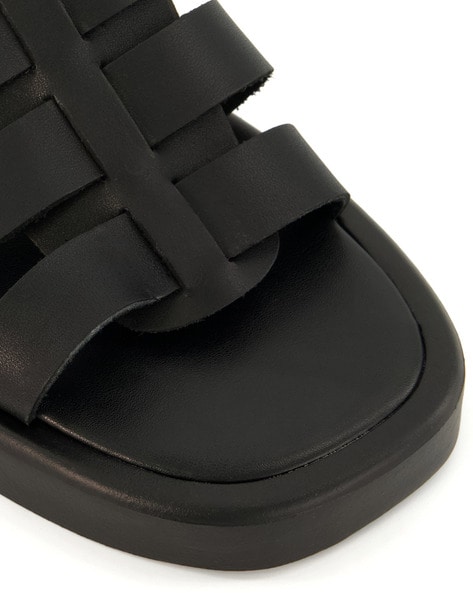 Buy Black Flat Sandals For Women By Dune London Online | Ajio.Com