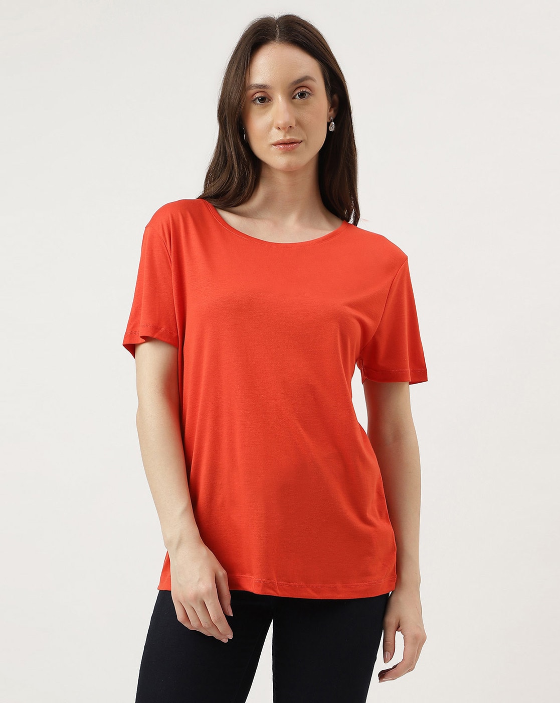 burnt orange t shirt women's