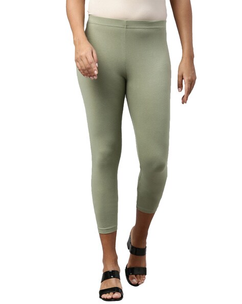 Buy Green Leggings for Women by GO COLORS Online