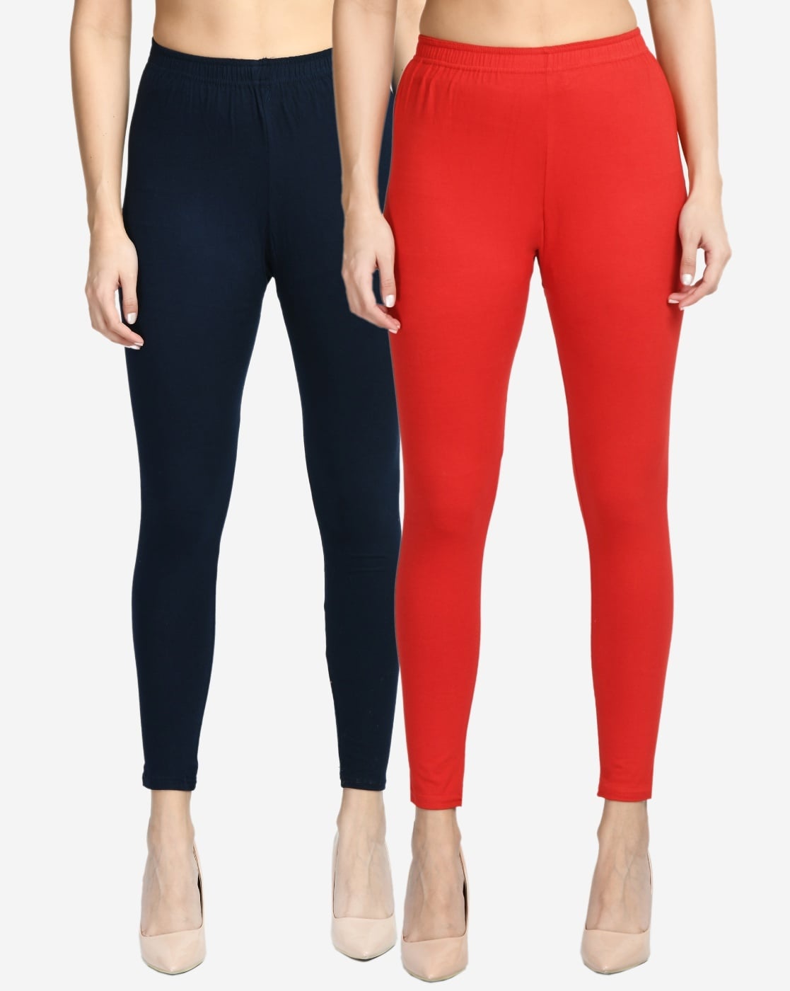 Buy Red & Wafer Leggings for Women by MISSIVA Online | Ajio.com