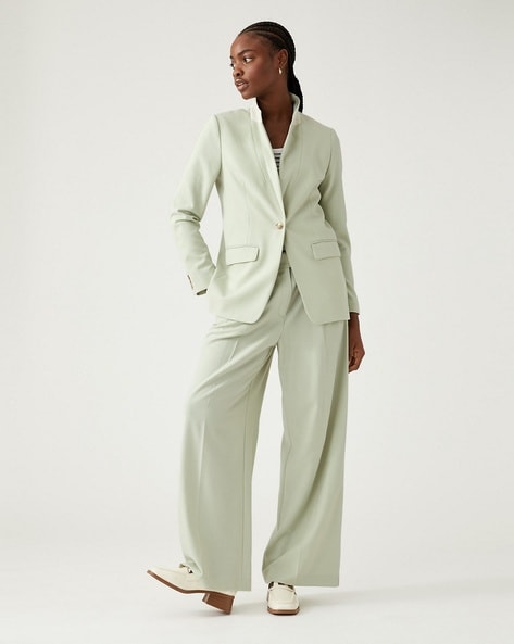 Wide-leg suit trousers · Cream · Dressy | Massimo Dutti