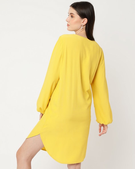 Plain yellow cheap dress