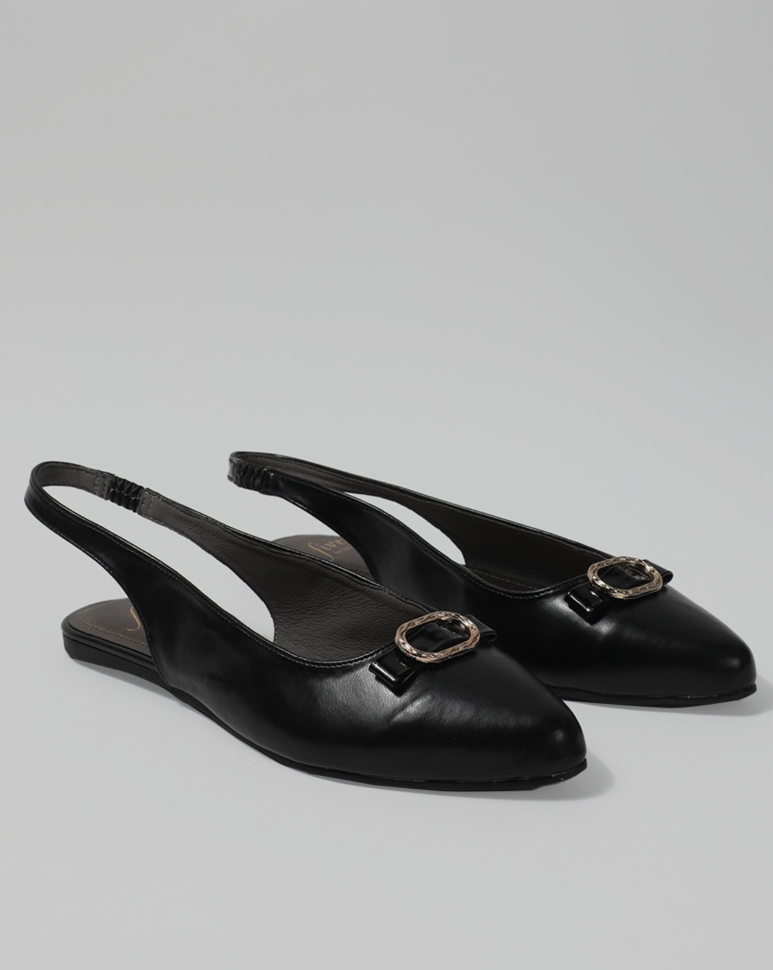 Black flat sling outlet back shoes