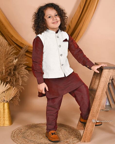 Buy Pink & Wine Ethnic Suit Sets for Men by SOJANYA Online | Ajio.com