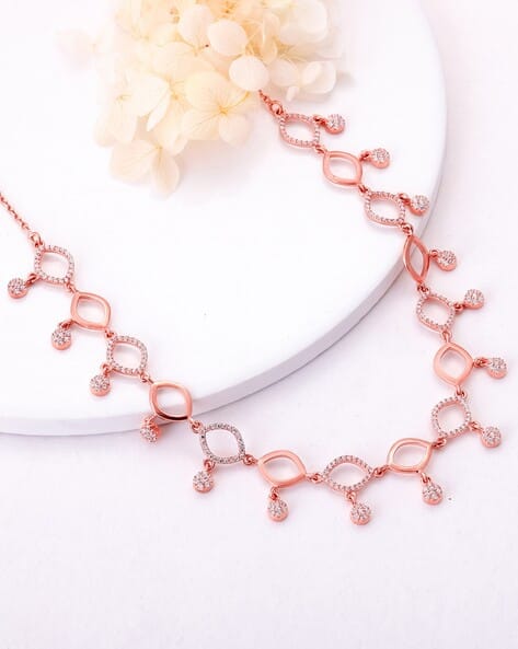Sterling Silver Rose Gold-Plated Duchess Necklace