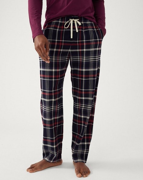 Buy Twist Mens Checked Cotton Pyjama Red  Black Small at Amazonin
