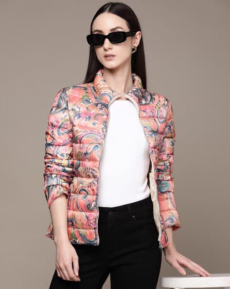Floral Print Puffer Jacket