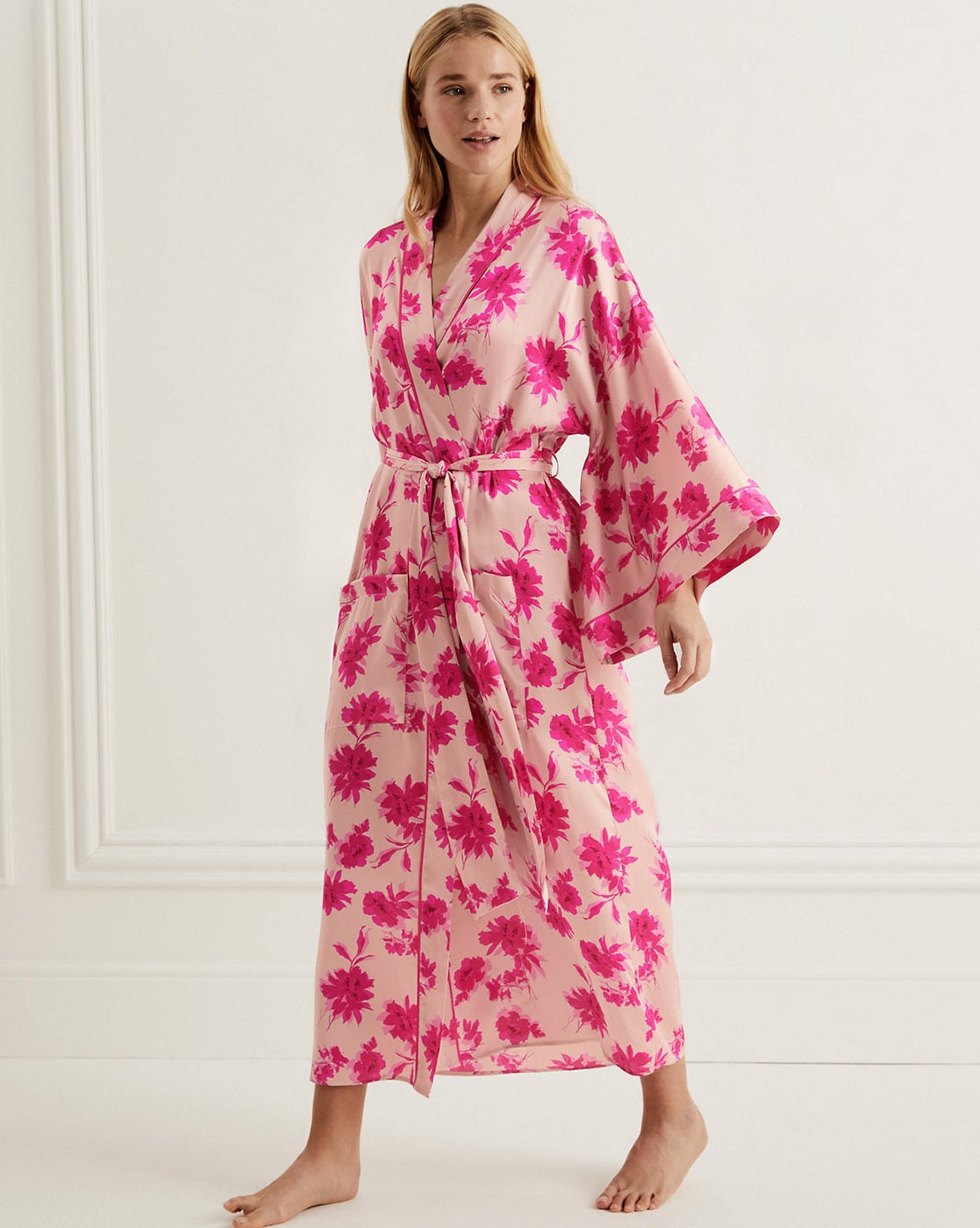 Floral Laylani Satin Wrap Nightgown