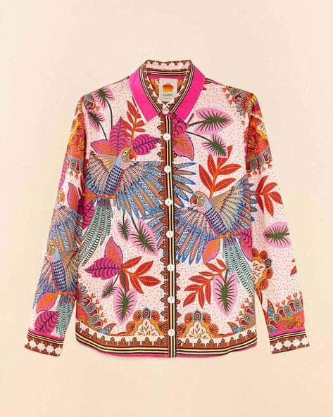 Buy FARM RIO Macaw Scarf Relaxed Fit Shirt Pink Color Women