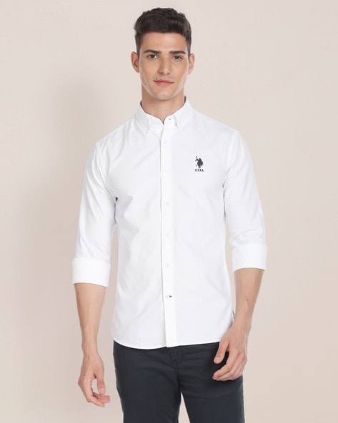 Ralph lauren white casual on sale shirt