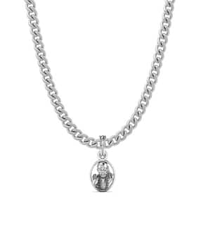 Sterling Silver Sai Baba Pendant with Chain