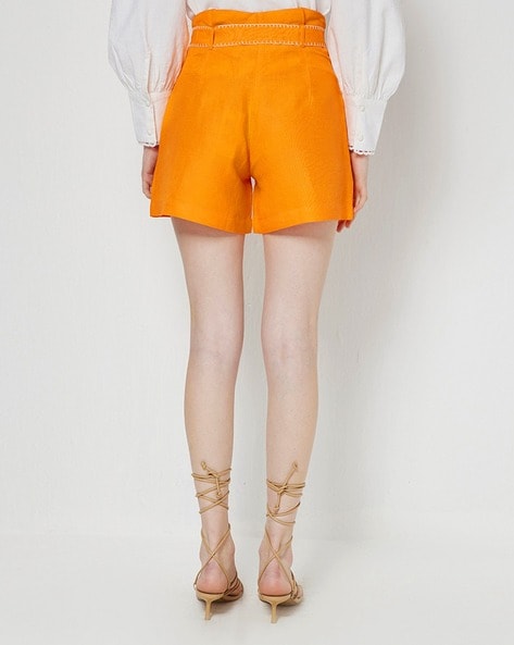 Buy Orange Shorts for Women by Cover Story Online Ajio