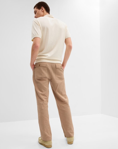 Plain Off White Chinos Trouser Slim Fit