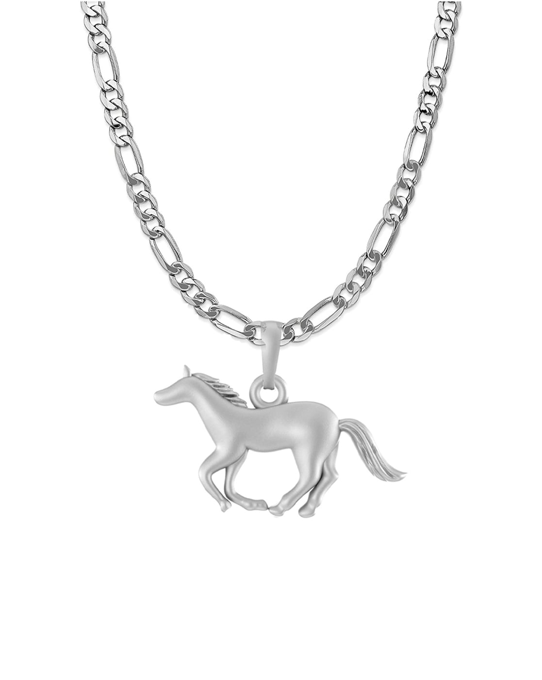 Sterling Silver Round Horse head Necklace
