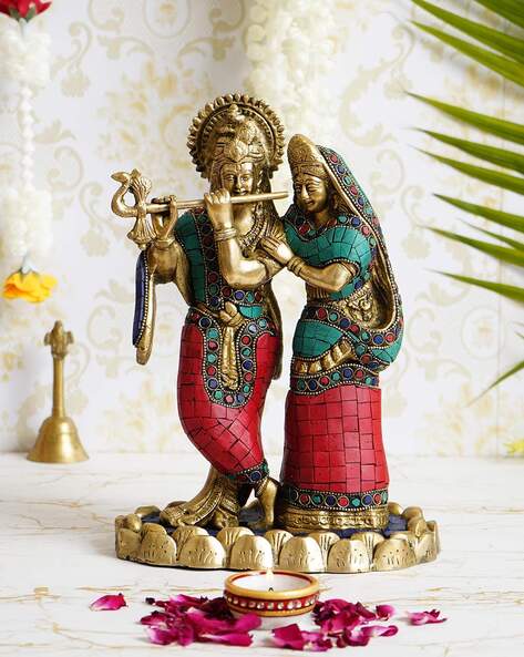 Bal Gopal Krishna Having Makhan Brass Statue