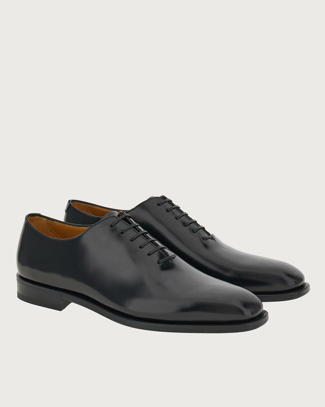 Buy Ferragamo Square-Toe Lace-Up Oxfords | Black Color Men