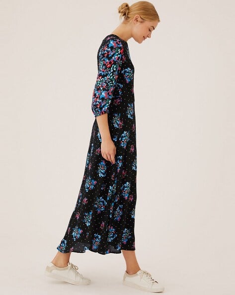 Marks & Spencer Floral Round-Neck Midaxi Tea Dress