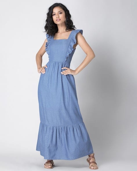 Self-Design Back Cut-Out Maxi Dress