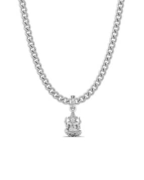 akshat sapphire Sterling Silver Ganesha Pendant with Chain-picture-40