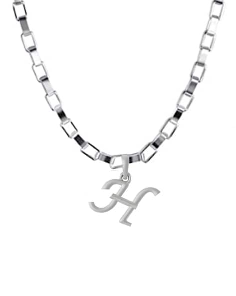 Personalised Necklace: Pavé Initial Necklace (Silver) - Tiny Trinket