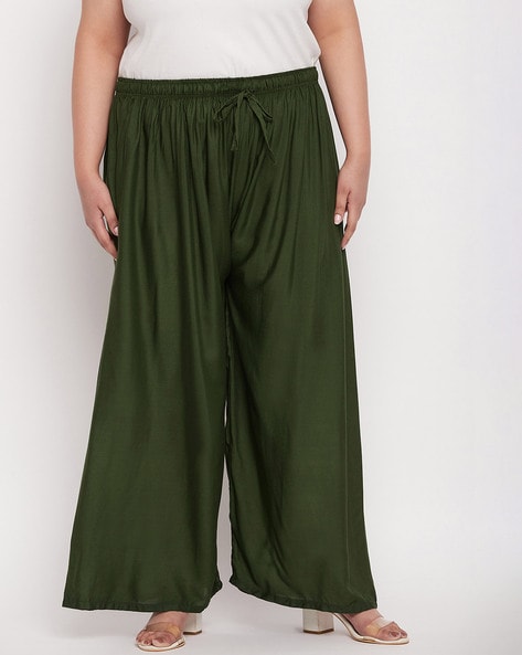 WIDE LEG PANTS WITH DRAWSTRING AND SIDE SLITS | mysite