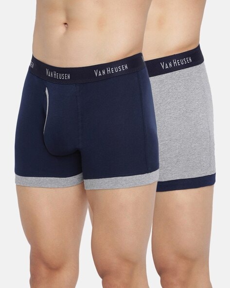 Buy Van Heusen Innerwear Blue Regular Fit Trunks for Mens Online