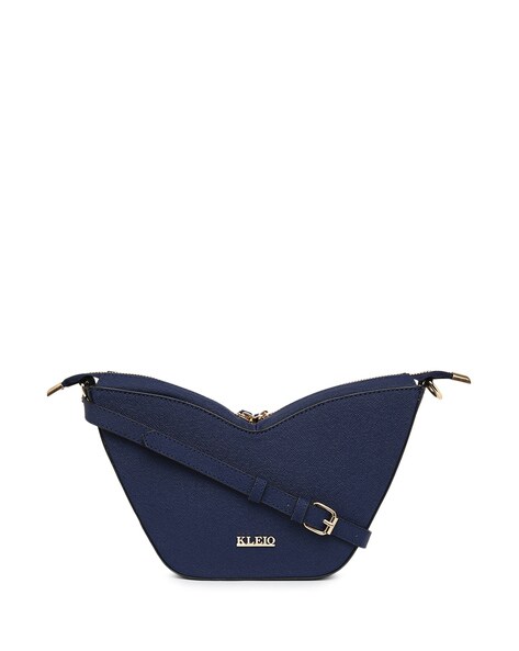 Navy Blue Leather Penny's Purse | Ethically Produced | Womens Purse –  Empire of Bees