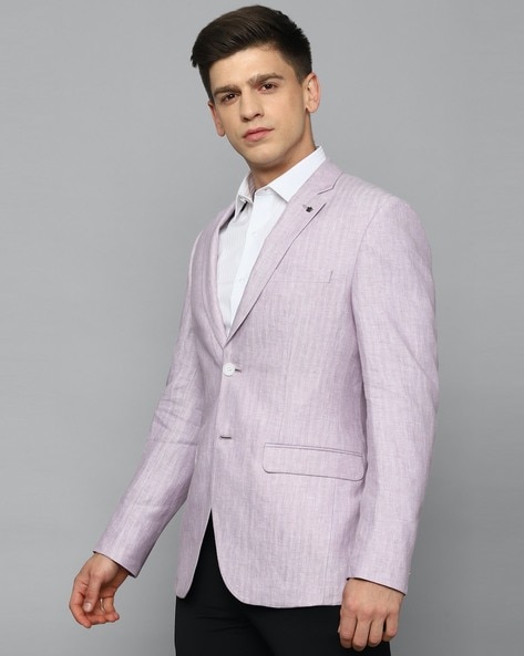 Light Purple Slim Fit Purple Suit Men With Notched Lapel For