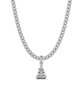 akshat sapphire Sterling Silver Shiva Pendant with Chain-picture-15