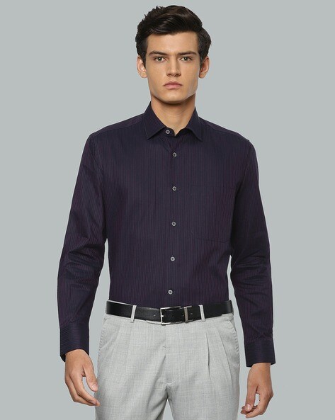 Buy Louis Philippe Men Regular fit Formal Shirt - Blue Online at