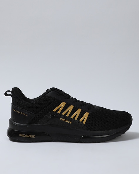 Campus black store sports shoes