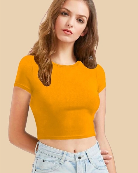 Fitted yellow cheap top