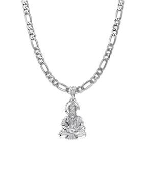 akshat sapphire Sterling Silver Hanuman Pendant with Chain-picture-35
