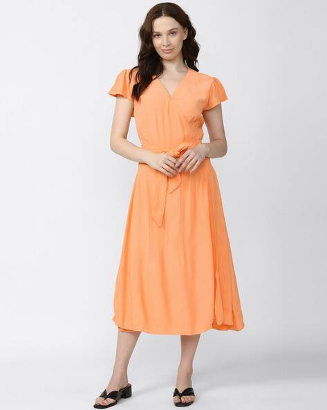 strapless open back dress Orange Sequence Mini Dress main image 1