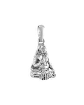 akshat sapphire Sterling Silver Lord Raghavendra Pendant with Chain-picture-14