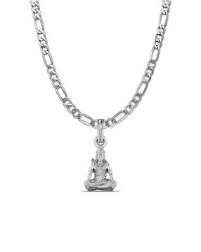 akshat sapphire Sterling Silver Shiva Pendant with Chain-picture-30
