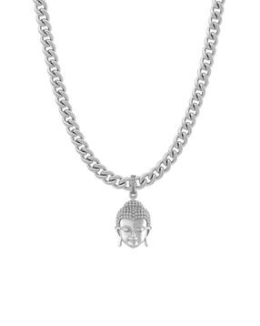 akshat sapphire Sterling Silver Buddha Pendant with Chain-picture-38