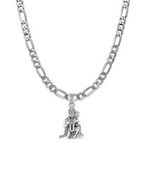 akshat sapphire Sterling Silver Hanuman Pendant with Chain-picture-35