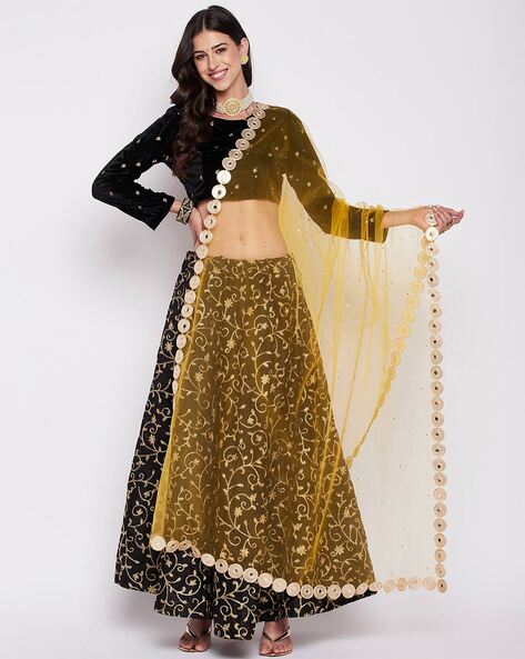 Net Dupatta with Embellished Border Price in India