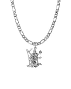 akshat sapphire Sterling Silver Maa Durga Pendant with Chain-picture-29
