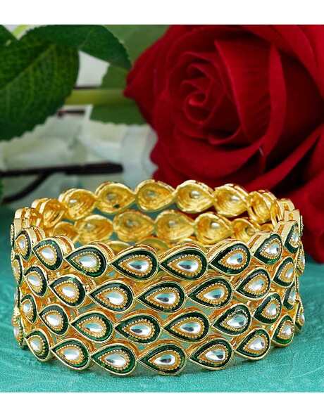 Kundan gold clearance bangles design