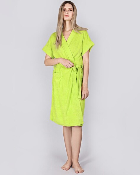 Bridal :: Bridesmaid Robes :: Waffle Robes :: Waffle Kimono Lime Green  Short Robe Square Pattern - Final Sale - Wholesale bathrobes, Spa robes,  Kids robes, Cotton robes, Spa Slippers, Wholesale Towels