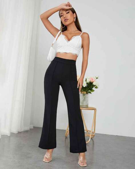 Buy Black Trousers & Pants for Women by VISIT WEAR Online