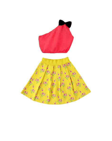 Floral Print Skirt with Top