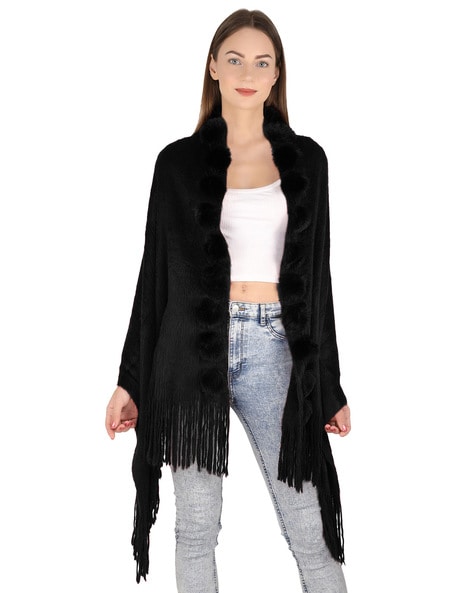 Woolen Fur Stole with Fringes Price in India