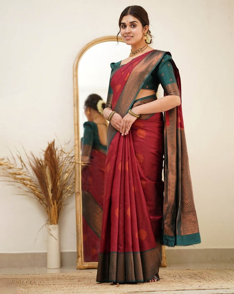 Buy Maroon Sarees Online At Best Prices – Koskii