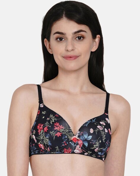 Floral Print Non-Wired T-Shirt Bra
