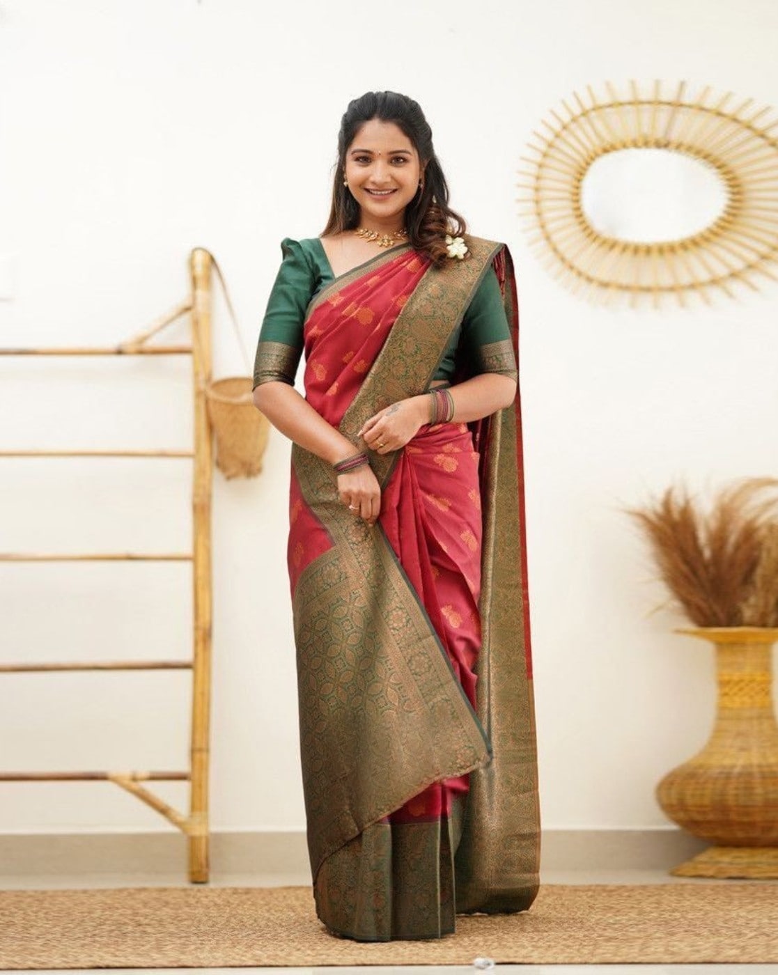 Buy Red Sarees for Women by WUXI Online