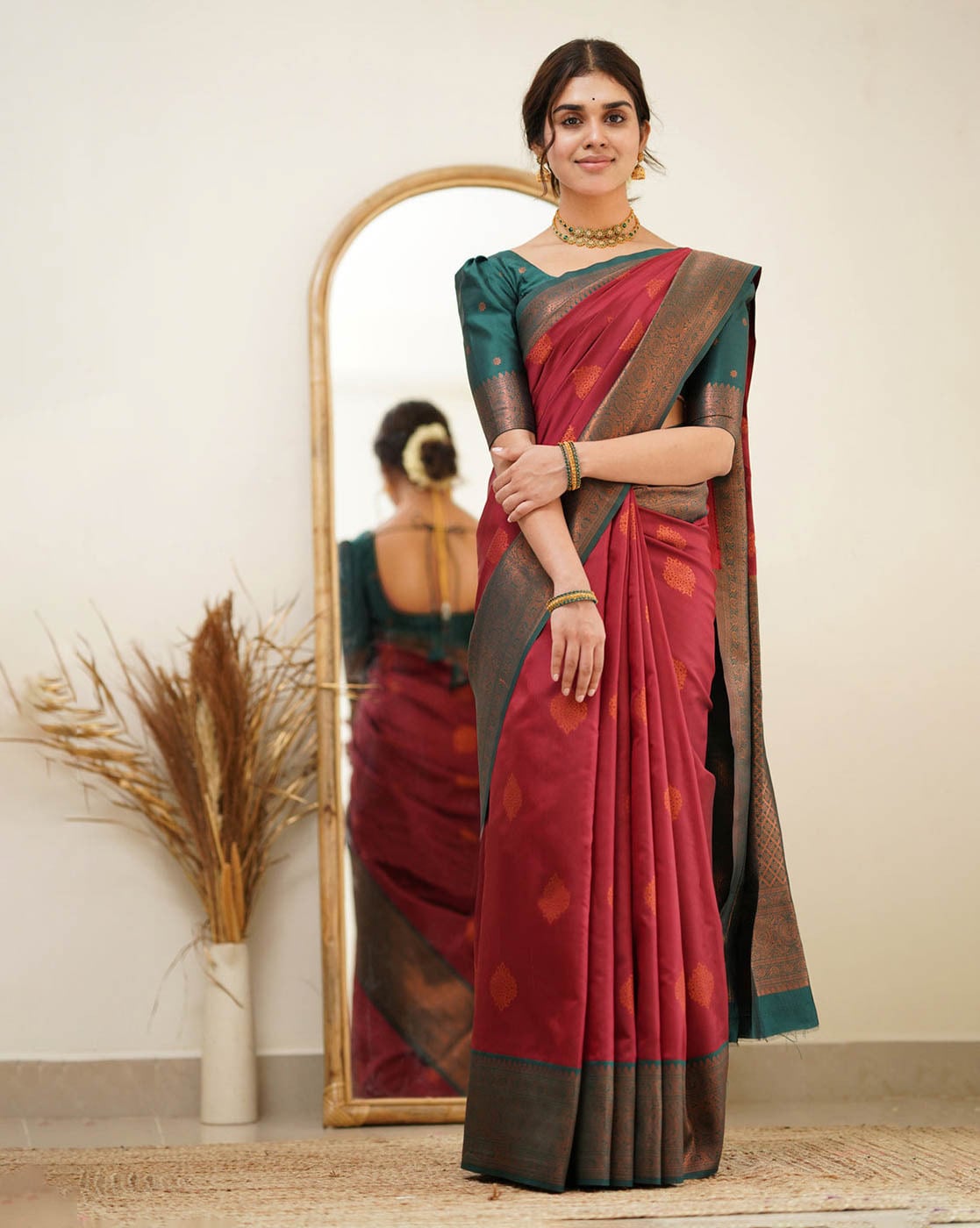 Maroon & Blue Combination Pure Soft Silk Saree Stylish Blouse Piece, प्योर  सिल्क साड़ी - Aakar, Surat | ID: 2851324719573